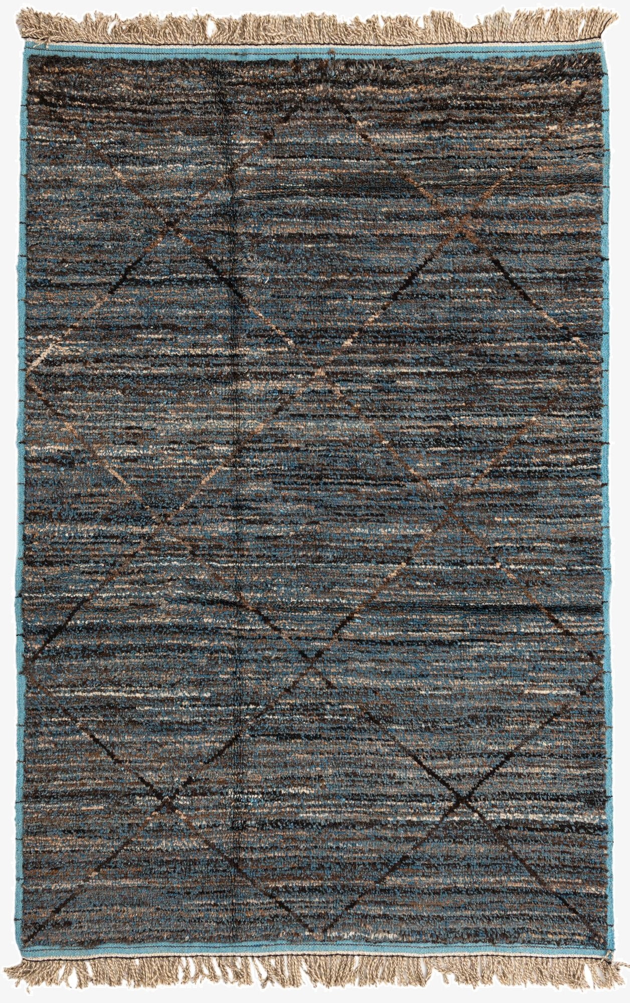 6' x 9' 2  Hand Knotted Moroccan Wool Rug