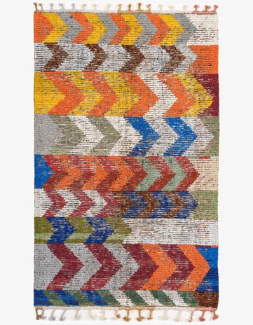 4' 9 x 7' 8 Hand Knotted Moroccan Wool Rug