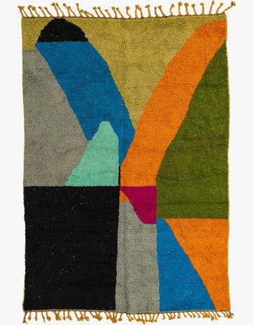 6' 8 x 9' 6 Hand Knotted Moroccan Wool Rug