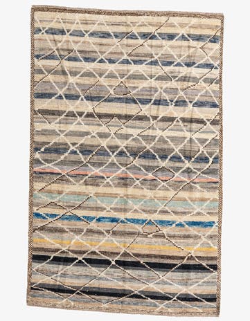 5' 10 x 9' 2 Hand Knotted Moroccan Wool Rug