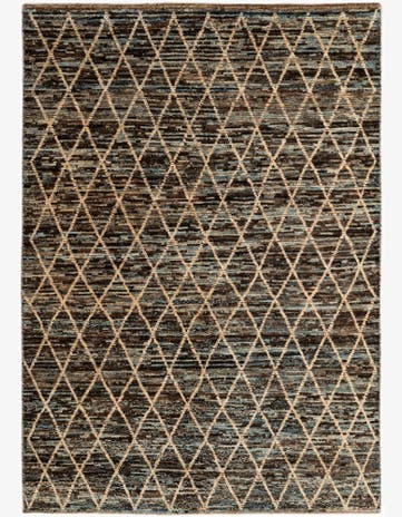 5' 8 x 8' Hand Knotted Moroccan Wool Rug