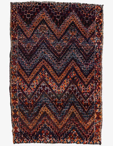 6' x 9' 1 Hand Knotted Moroccan Wool Rug