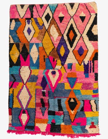 6' 5 x 9' 3 Hand Knotted Moroccan Wool Rug