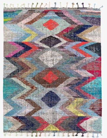 8' 1 x 10' 6 Hand Knotted Moroccan Wool Rug