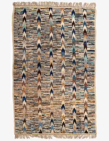 6' 2 x 9' 5 Hand Knotted Moroccan Wool Rug