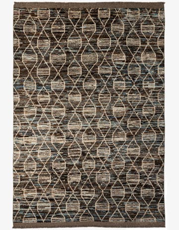 6' 9 x 9' 11 Hand Knotted Moroccan Wool Rug