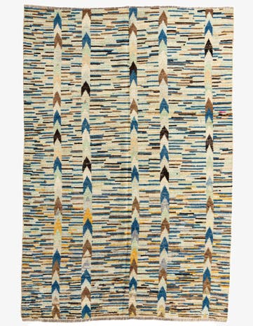 6' 4 x 9' 4 Hand Knotted Moroccan Wool Rug