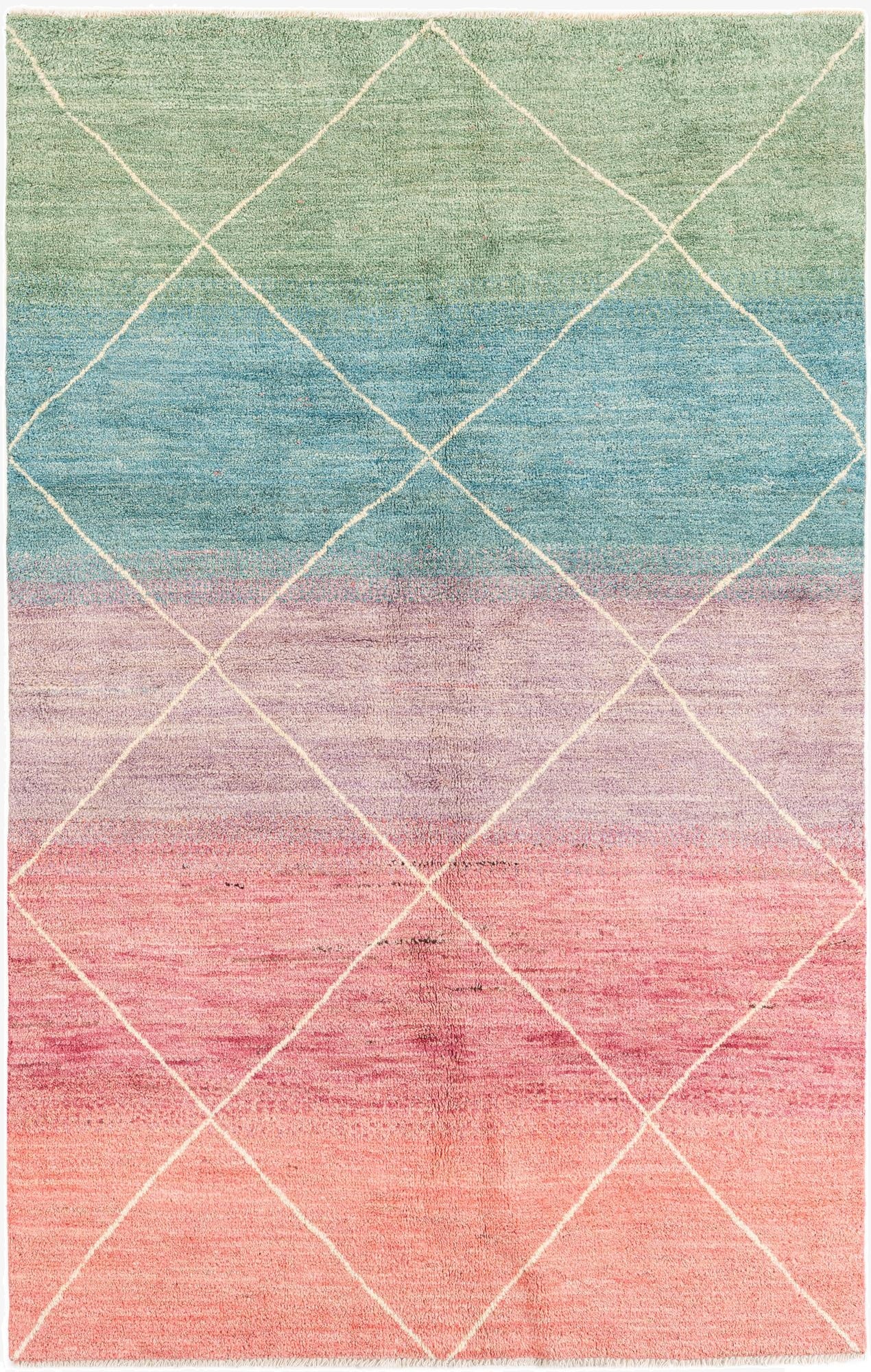 5' 1 x 8'  Hand Knotted Moroccan Wool Rug