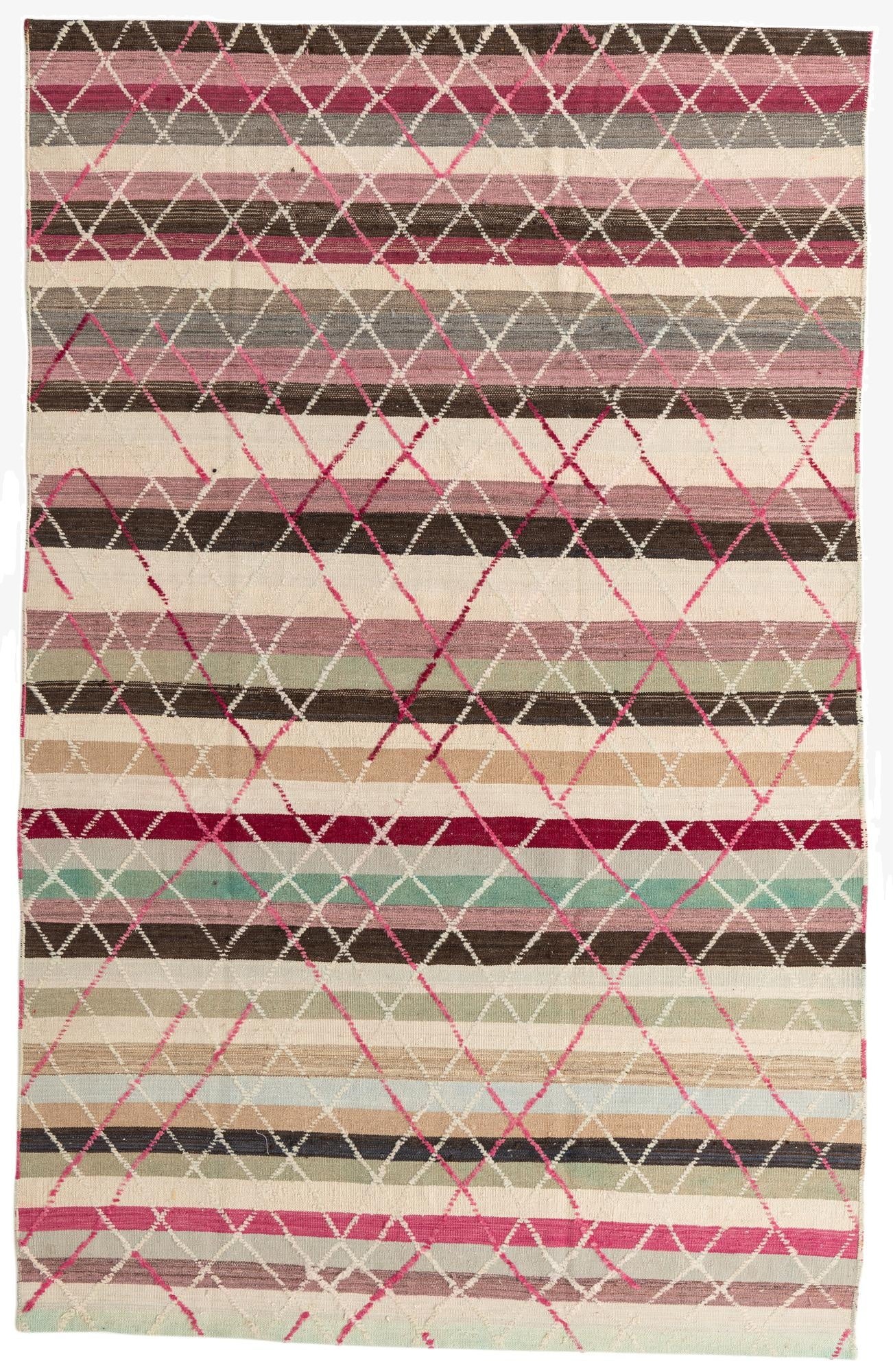 6' 3 x 10'  Hand Knotted Moroccan Wool Rug