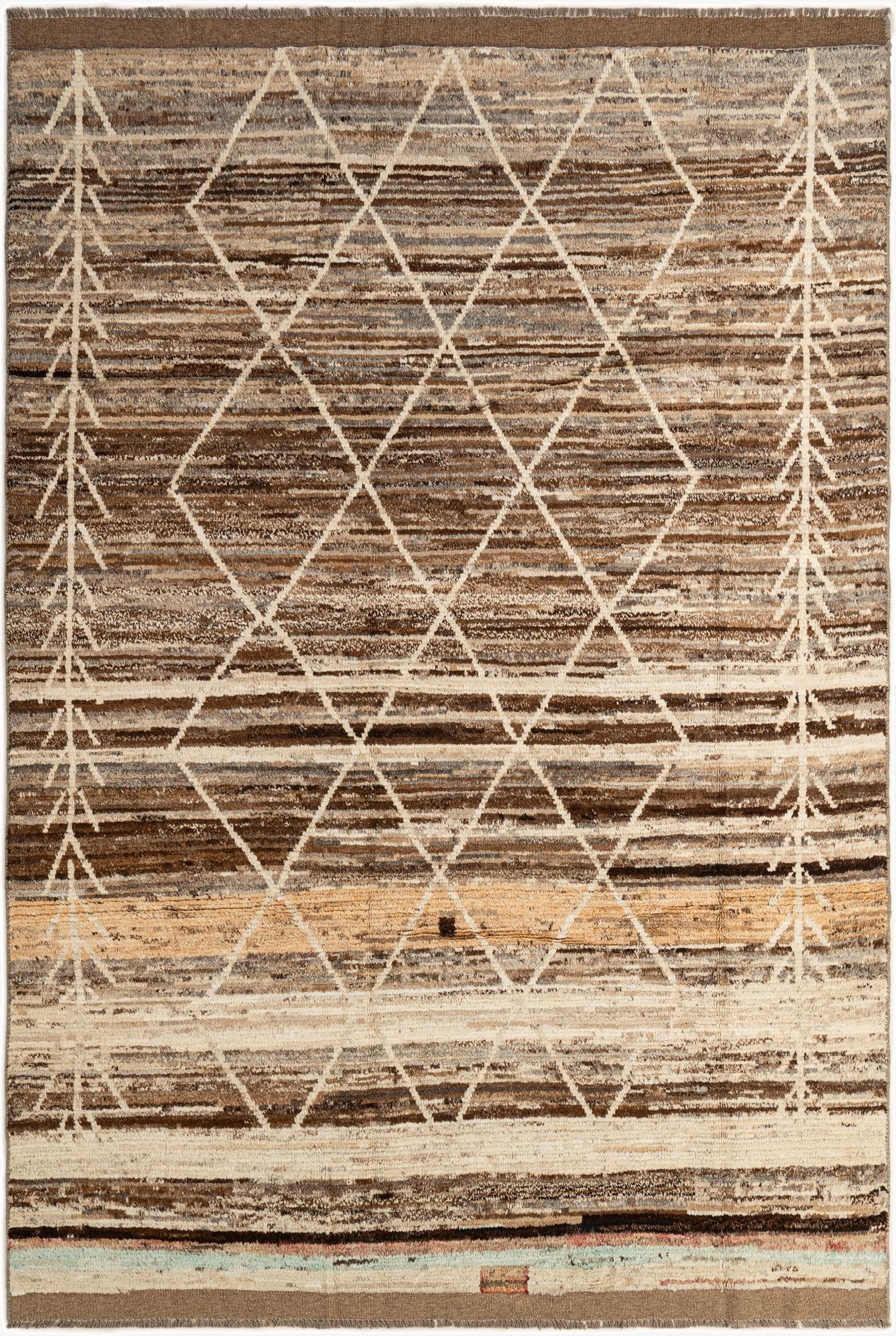 6' 5 x 9' 9  Hand Knotted Moroccan Wool Rug