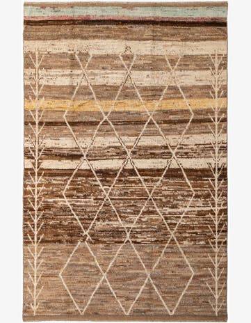 6' 5 x 9' 10 Hand Knotted Moroccan Wool Rug