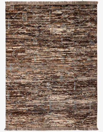 6' 9 x 8' 11 Hand Knotted Moroccan Wool Rug
