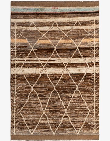 5' 5 x 8' Hand Knotted Moroccan Wool Rug