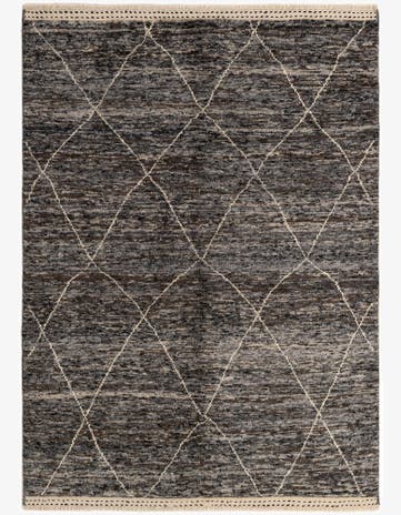 4' 11 x 6' 10 Hand Knotted Moroccan Wool Rug