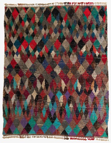 7' 9 x 9' 9 Hand Knotted Moroccan Wool Rug