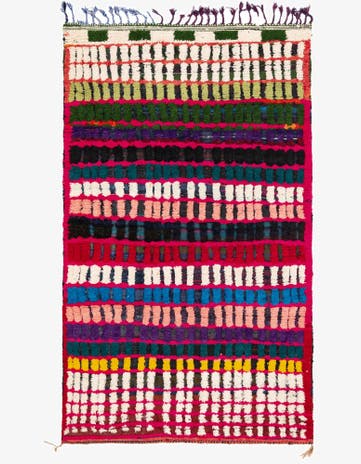 4' 1 x 6' 10 Hand Knotted Moroccan Wool Rug