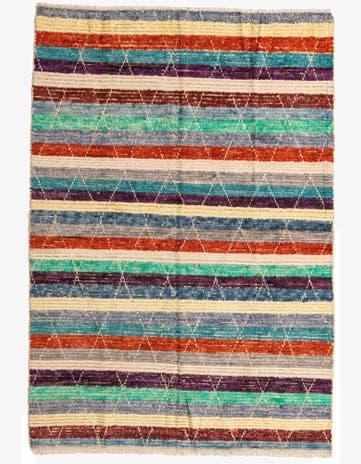 5' 7 x 8' 2 Hand Knotted Moroccan Wool Rug