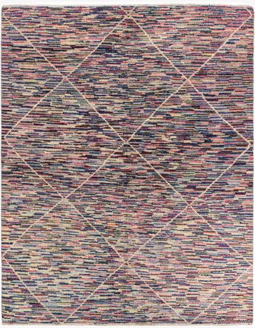 7' 9 x 9' 8 Hand Knotted Moroccan Wool Rug