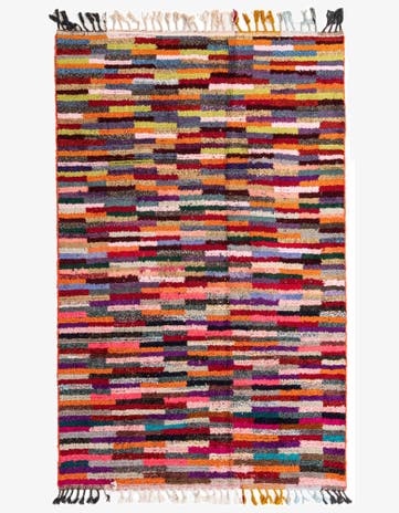 6' 3 x 10' Hand Knotted Moroccan Wool Rug