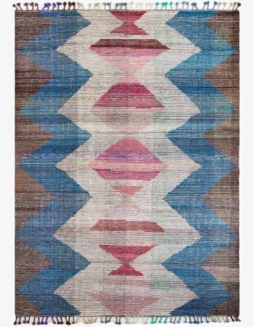 9' x 12' 5 Hand Knotted Moroccan Wool Rug