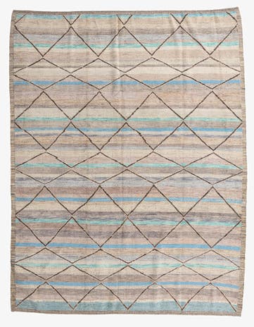 9' 2 x 11' 9 Hand Knotted Moroccan Wool Rug