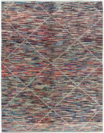 8' x 10' 4 Hand Knotted Moroccan Wool Rug
