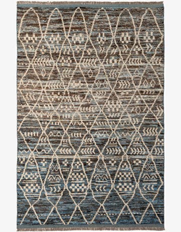 6' 4 x 9' 6 Hand Knotted Moroccan Wool Rug