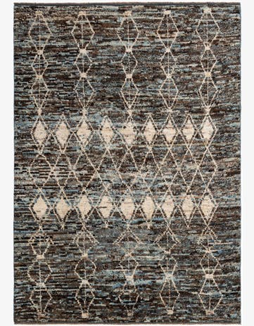 6' 8 x 9' 5 Hand Knotted Moroccan Wool Rug