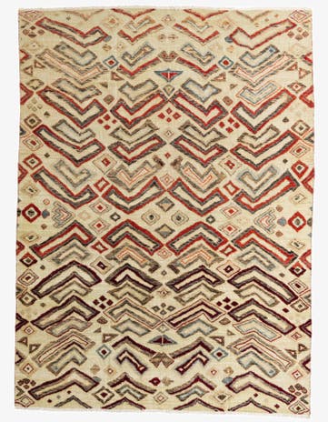 9' x 12' 2 Hand Knotted Moroccan Wool Rug