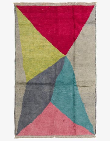 5' 2 x 8' 4 Hand Knotted Moroccan Wool Rug