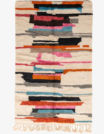 5' x 8' Hand Knotted Moroccan Wool Rug