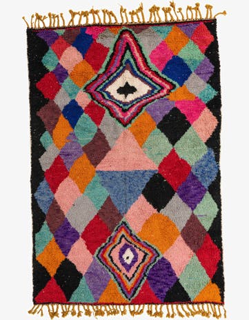 6' 6 x 9' 7 Hand Knotted Moroccan Wool Rug