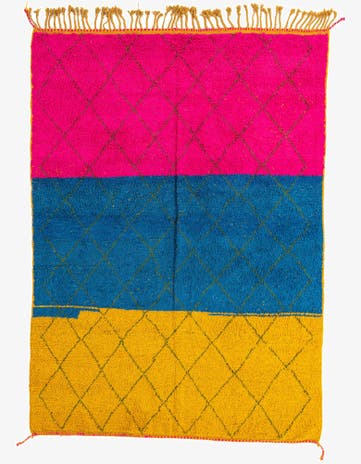 6' 10 x 9' 7 Hand Knotted Moroccan Wool Rug