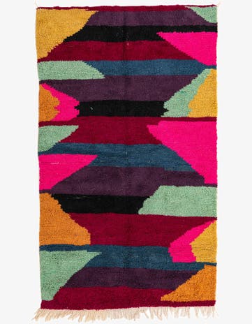 4' 9 x 8' Hand Knotted Moroccan Wool Rug