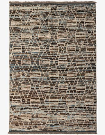 5' 6 x 8' Hand Knotted Moroccan Wool Rug