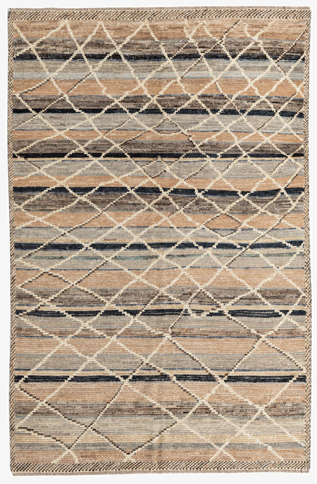 6' x 9' 3  Hand Knotted Moroccan Wool Rug
