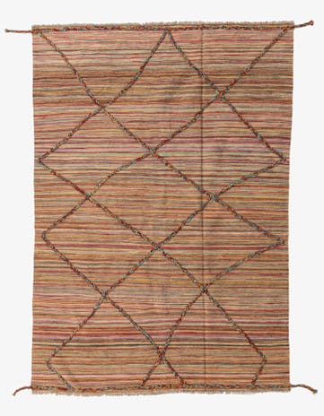 5' 7 x 8' Hand Knotted Moroccan Wool Rug