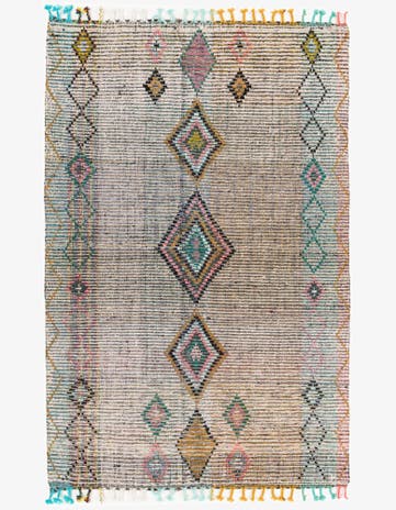 5' 5 x 8' 1 Hand Knotted Moroccan Wool Rug