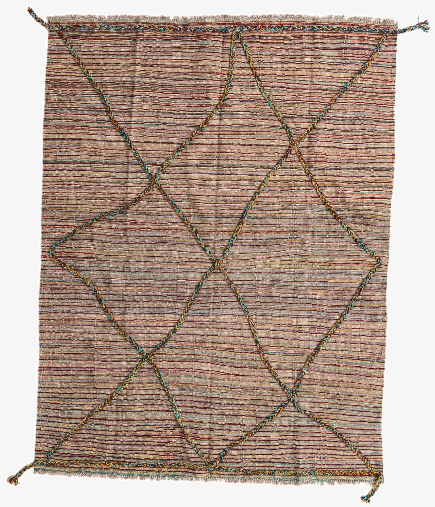 4' 9 x 6' 3  Hand Knotted Moroccan Wool Rug