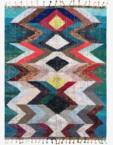 8' 1 x 10' 8 Hand Knotted Moroccan Wool Rug