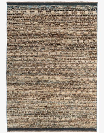 4' 10 x 6' 9 Hand Knotted Moroccan Wool Rug