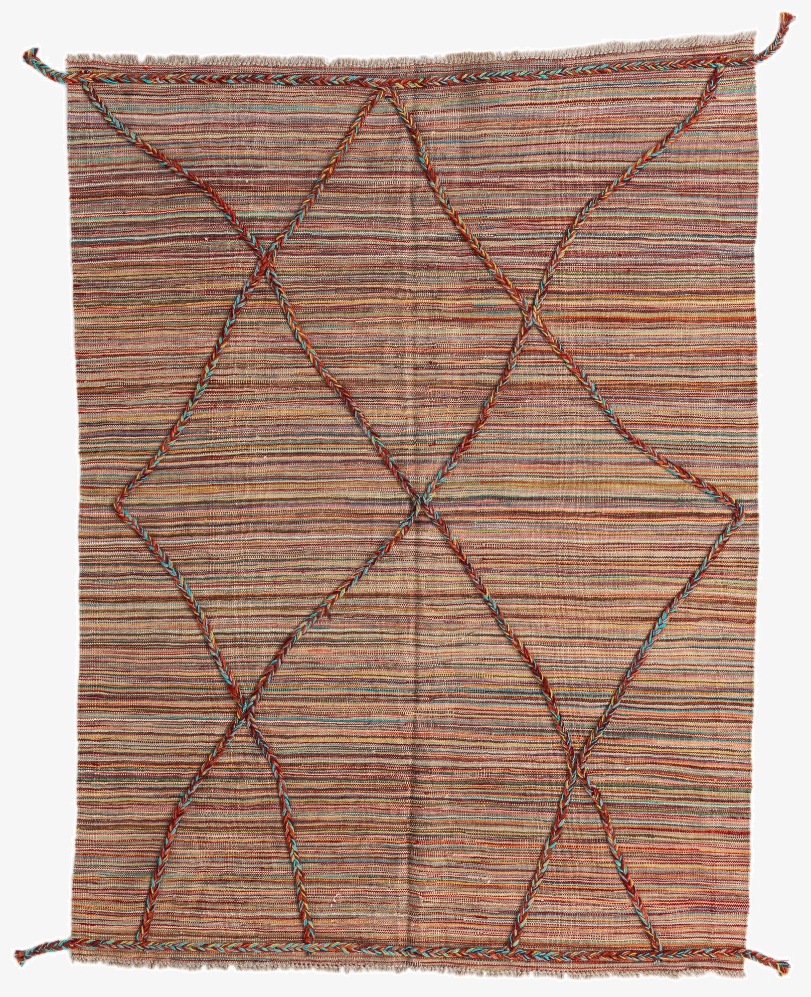 4' 9 x 6' 3  Hand Knotted Moroccan Wool Rug