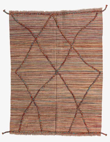 4' 9 x 6' 3 Hand Knotted Moroccan Wool Rug