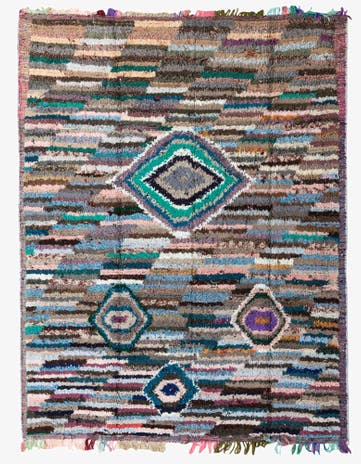 8' 1 x 10' 5 Hand Knotted Moroccan Wool Rug