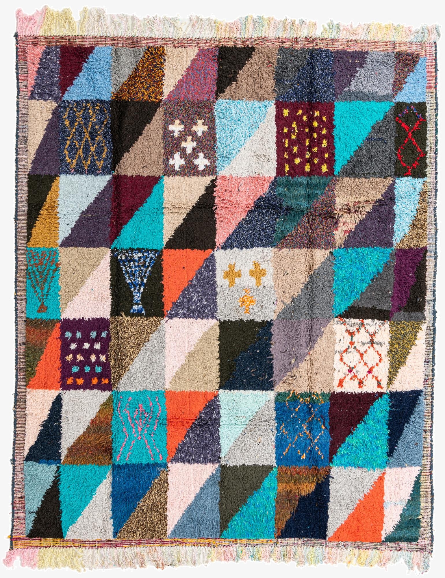 8' 1 x 9' 10  Hand Knotted Moroccan Wool Rug