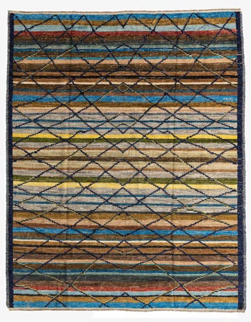 8' 3 x 10' 3 Hand Knotted Moroccan Wool Rug
