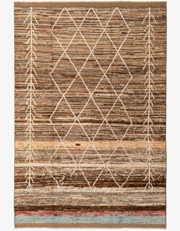 6' 7 x 9' 4 Hand Knotted Moroccan Wool Rug