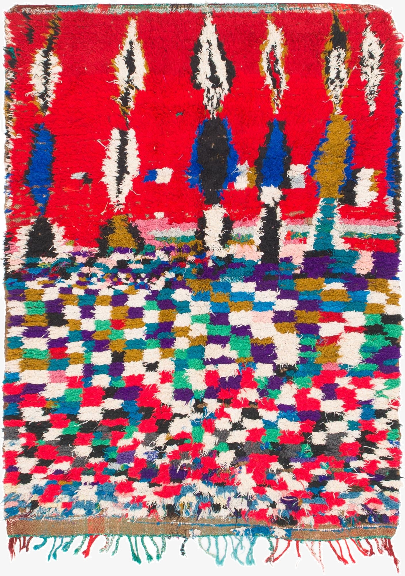 4' 9 x 6' 3  Hand Knotted Moroccan Wool Rug