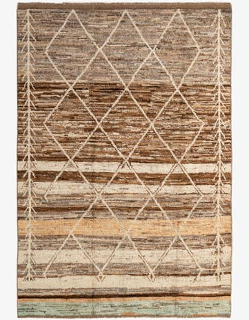 6' 9 x 9' 9 Hand Knotted Moroccan Wool Rug