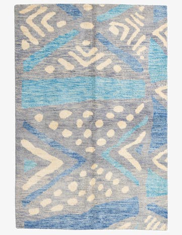 5' 6 x 8' Hand Knotted Moroccan Wool Rug